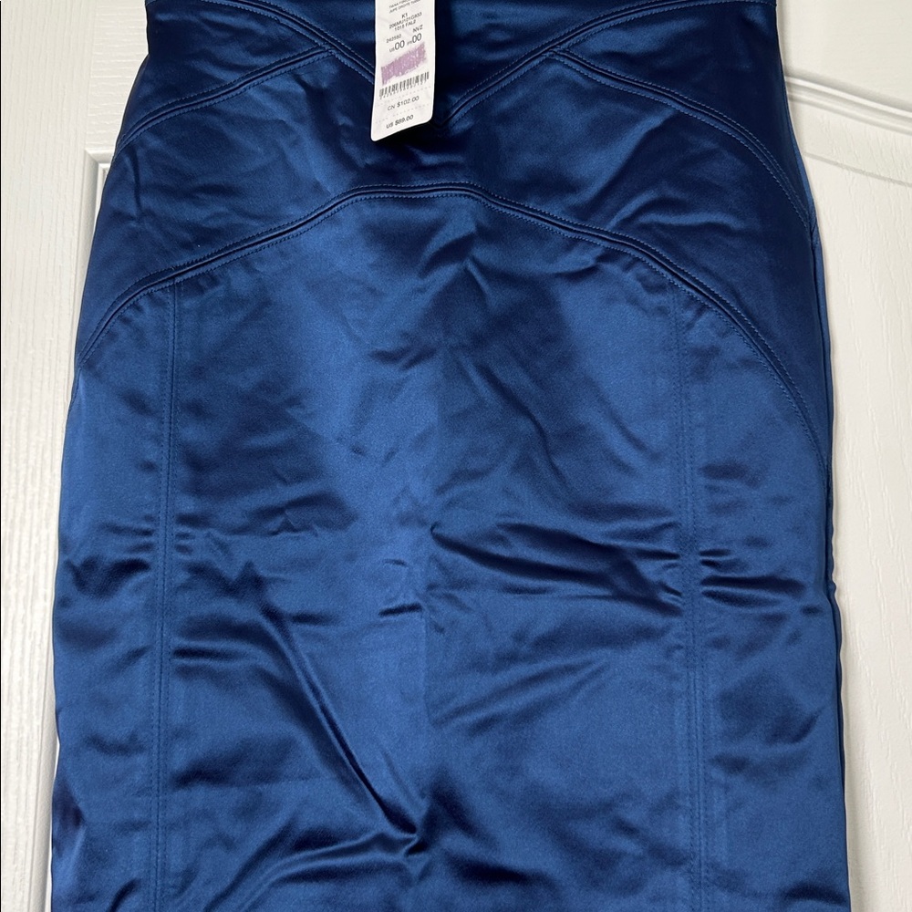 bebe Navy Pencil Skirt - Picture 2 of 7
